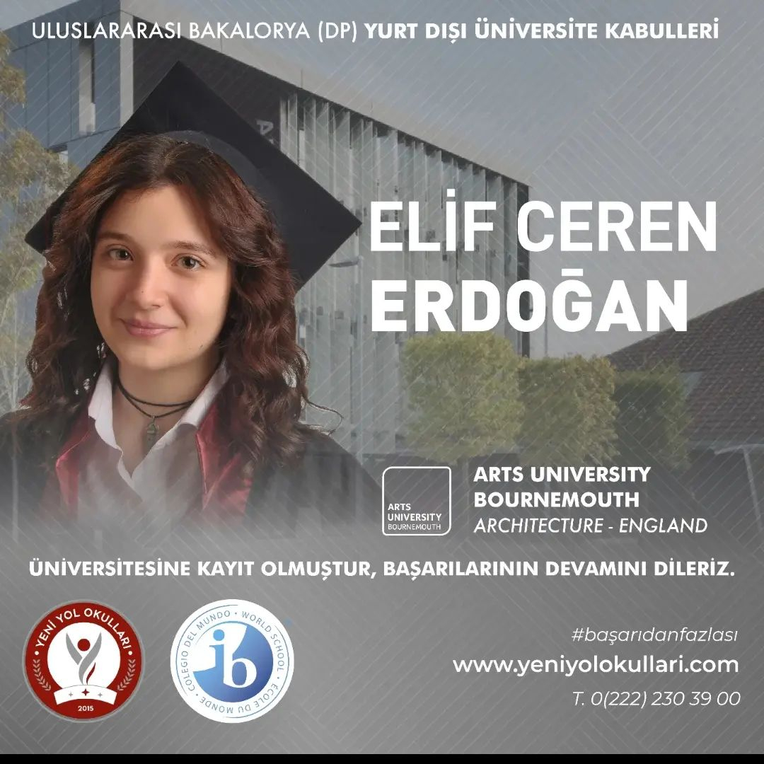 Elif Ceren Erdoğan Yurt Dışı Üniversitelerine Kayıt Hakkı Kazanmıştır Detay